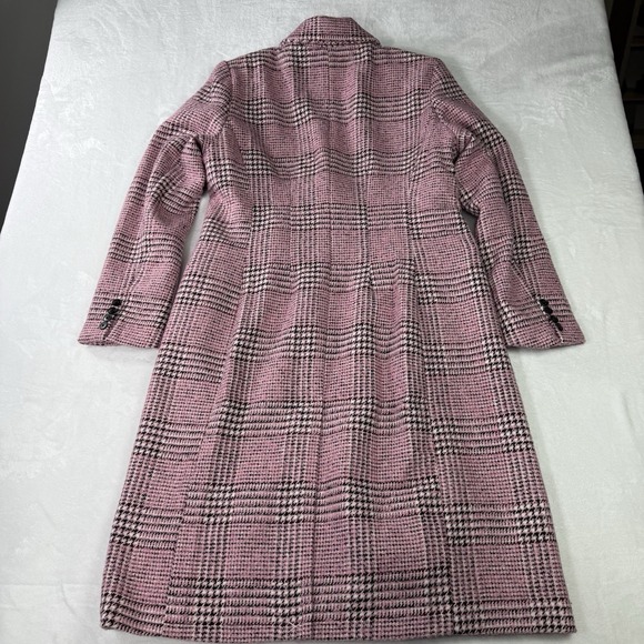 Steve Madden Gemini Coat XL Pink Plaid Peacoat Overcoat Knit Soft Luxury NWT - Picture 6 of 13